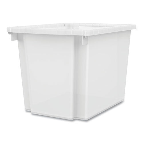 Image of HON® Flagship Storage Bins, 1 Section, 12.75" x 16" x 12", Translucent White