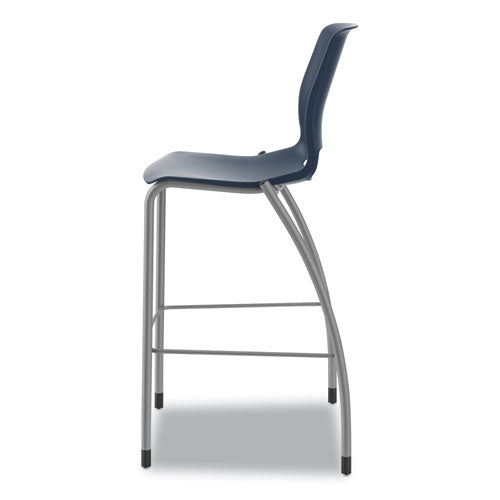 Image of HON® Motivate Four-Leg Cafe Height Stool, Supports Up to 300 lb, 30" Seat Height, Regatta Seat, Regatta Back, Platinum Base