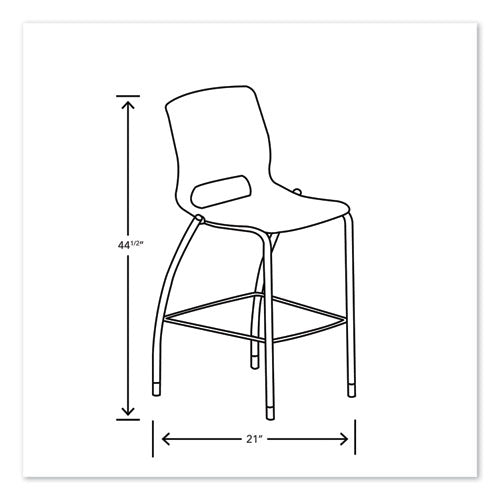 Image of HON® Motivate Four-Leg Cafe Height Stool, Supports Up to 300 lb, 30" Seat Height, Onyx Seat, Onyx Back, Platinum Base