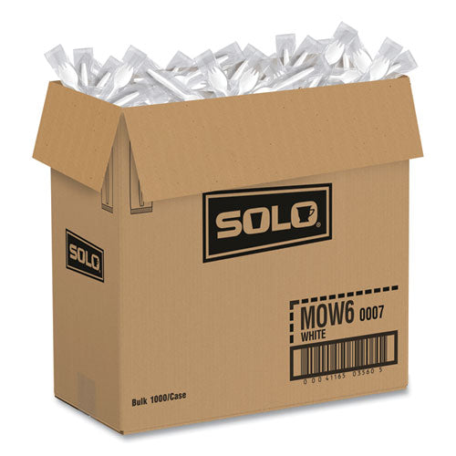 Image of SOLO® Regal Mediumweight Cutlery, Individually Wrapped, Spork, Plastic, White, 1,000/Carton
