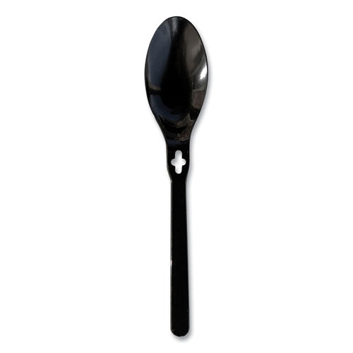 Image of WeGo Spoon WeGo Polystyrene, Spoon, Plastic, Black, 1,000/Carton