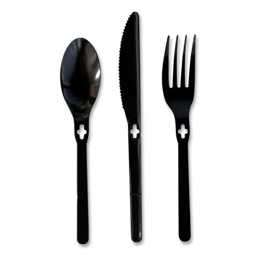 Image of WeGo Spoon WeGo Polystyrene, Spoon, Plastic, Black, 1,000/Carton