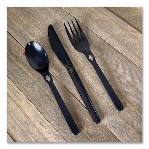 Image of WeGo Spoon WeGo Polystyrene, Spoon, Plastic, Black, 1,000/Carton