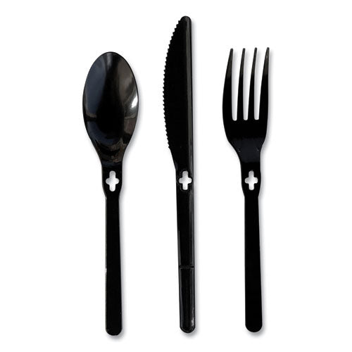 Image of WeGo WeGo Polystyrene Utensils, Knife, Plastic, Black, 1,000/Carton