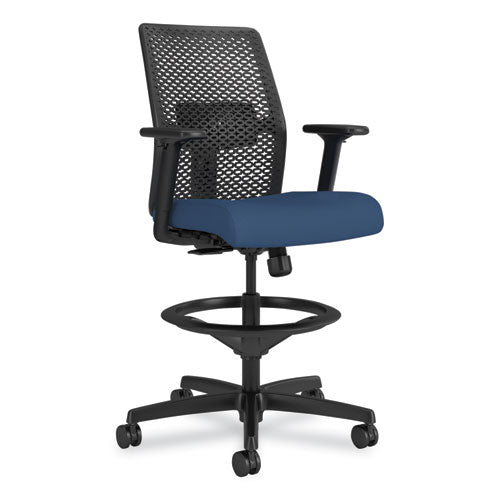 Image of HON® Ignition 2.0 ReActiv Low-Back Task Stool, 22.88" to 31.75" Seat Height, Elysian Seat, Charcoal Back, Black Base