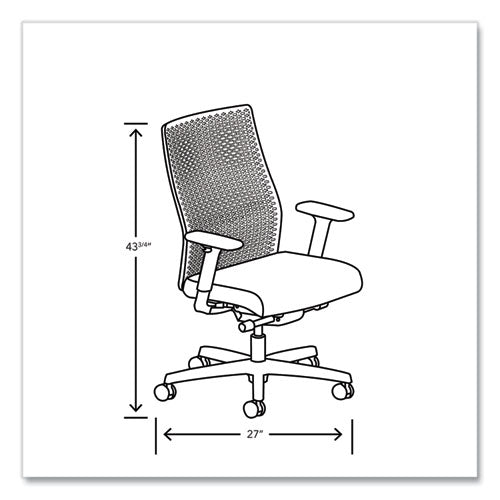 Image of HON® Ignition 2.0 ReActiv Mid-Back Task Chair, 17.25" to 21.75" Seat Height, Basalt Vinyl Seat, Charcoal Back, Black Base