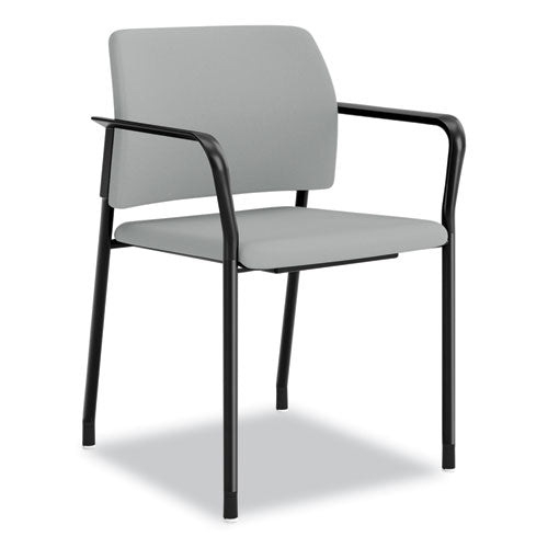 Image of HON® Accommodate Series Guest Chair with Arms, Vinyl Upholstery, 23.5" x 22.25" x 32", Flint Seat/Back, Charblack Legs, 2/Carton