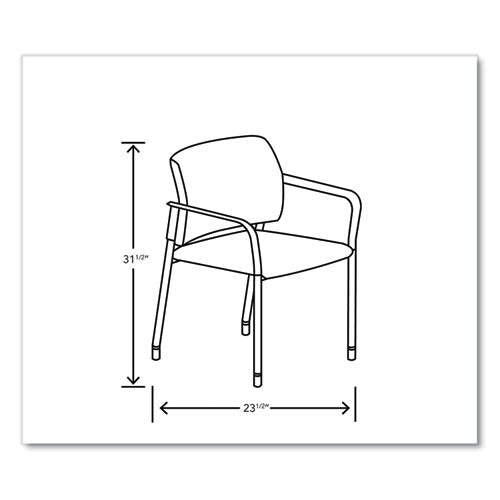 Image of HON® Accommodate Series Guest Chair with Arms, Vinyl Upholstery, 23.5" x 22.25" x 32", Flint Seat/Back, Charblack Legs, 2/Carton