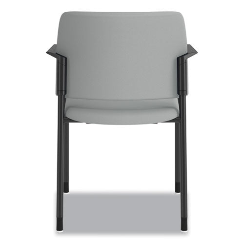 Image of HON® Accommodate Series Guest Chair with Arms, Vinyl Upholstery, 23.5" x 22.25" x 32", Flint Seat/Back, Charblack Legs, 2/Carton