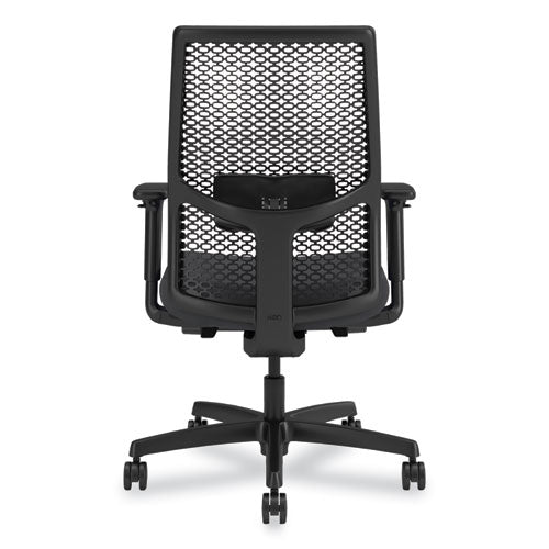 Image of HON® Ignition 2.0 ReActiv Mid-Back Task Chair, 17.25" to 21.75" Seat Height, Basalt Vinyl Seat, Charcoal Back, Black Base
