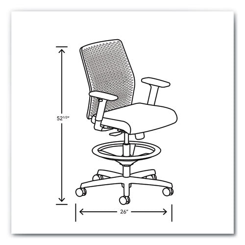 Image of HON® Ignition 2.0 ReActiv Low-Back Task Stool, 22.88" to 31.75" Seat Height, Flint Seat, Charcoal Back, Black Base