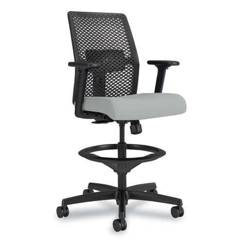 Image of HON® Ignition 2.0 ReActiv Low-Back Task Stool, 22.88" to 31.75" Seat Height, Flint Seat, Charcoal Back, Black Base