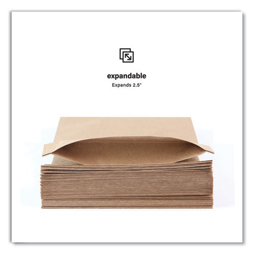 Image of Elementree® Expandable Mailer, Self-Adhesive Closure, 13.5 x 15.37 x 2.5, Kraft, 250/Carton