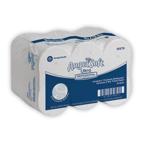 Image of Georgia Pacific® Professional Angel Soft ps Compact Coreless Premium Bathroom Tissue, 2-Ply, White, 660 Sheets/Roll, 18/Carton
