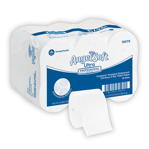 Image of Georgia Pacific® Professional Angel Soft ps Compact Coreless Premium Bathroom Tissue, 2-Ply, White, 660 Sheets/Roll, 18/Carton