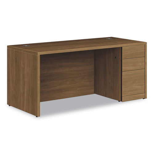 Image of HON® 10500 Series Single Pedestal Desk, Right Pedestal: Box/Box/File, 66" x 30" x 29.5", Pinnacle