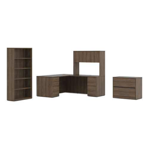 Image of HON® 10500 Series Single Pedestal Desk, Left Pedestal: Box/Box/File, 66" x 30" x 29.5", Pinnacle