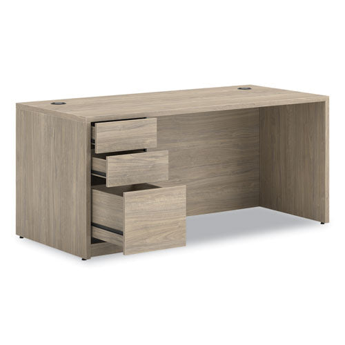 Image of HON® 10500 Series Single Pedestal Desk, Left Pedestal: Box/Box/File, 66" x 30" x 29.5", Kingswood Walnut