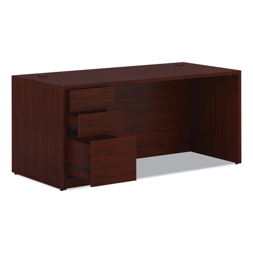 Image of HON® 10500 Series Single Pedestal Desk, Left Pedestal: Box/Box/File, 66" x 30" x 29.5", Mahogany