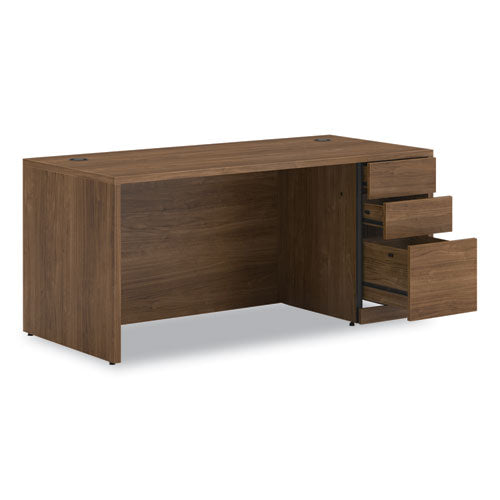Image of HON® 10500 Series Single Pedestal Desk, Right Pedestal: Box/Box/File, 66" x 30" x 29.5", Pinnacle