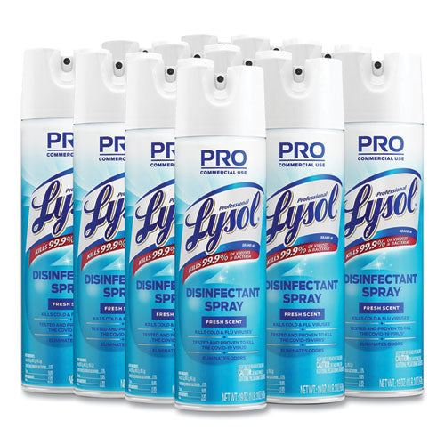 Image of Professional LYSOL® Brand Disinfectant Spray, Fresh Scent, 19 Oz Aerosol Spray, 12/carton