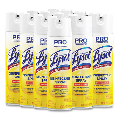 Image of Professional LYSOL® Brand Disinfectant Spray, Original Scent, 19 Oz Aerosol Spray, 12/carton