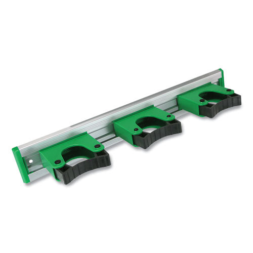 Image of Unger® Hang Up Cleaning Holder, 14 x 3.15 x 2.17, Silver/Green