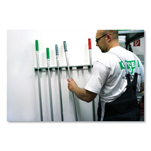Image of Unger® Hang Up Cleaning Holder, 14 x 3.15 x 2.17, Silver/Green
