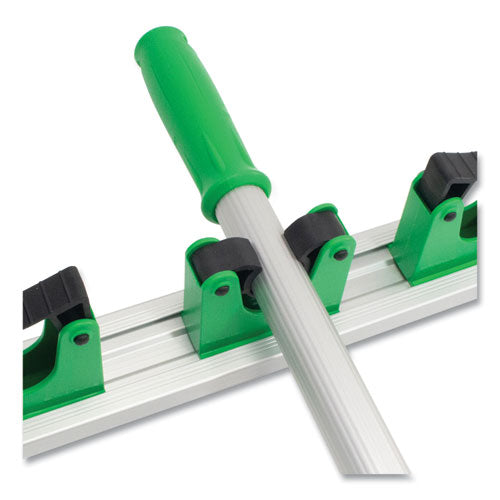 Image of Unger® Hang Up Cleaning Holder, 14 x 3.15 x 2.17, Silver/Green