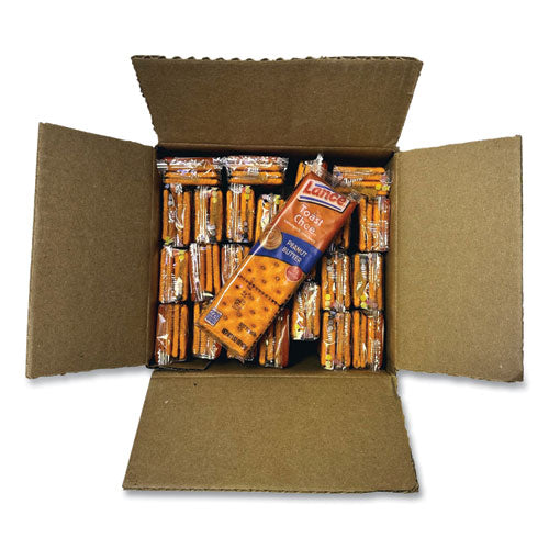 Image of Lance® Toast Cheese Crackers, Peanut Butter, 1.5 oz Packet, 24/Box