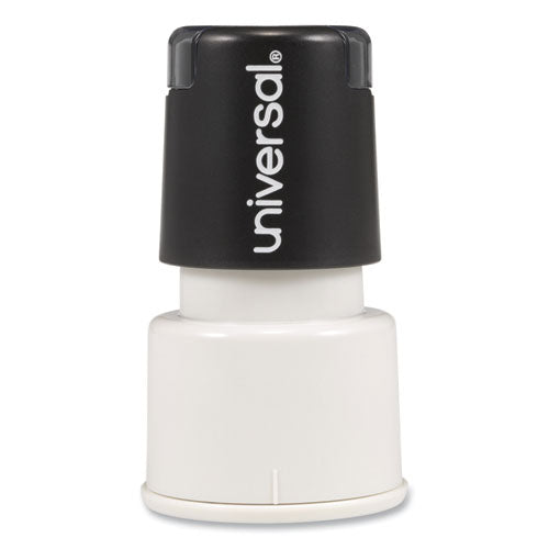 Image of Universal® Round Message Stamp, Check Mark, Pre-Inked/re-Inkable, Red