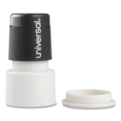 Image of Universal® Round Message Stamp, Check Mark, Pre-Inked/re-Inkable, Red