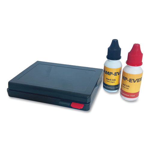 Image of Trodat® Two-Color Stamp Pad with Ink Refill, 4" x 2.38", Red/Black