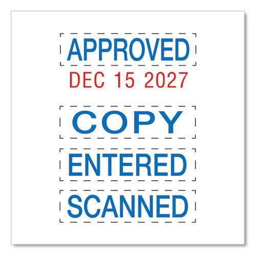 Image of Trodat® Printy Economy Micro 5-in-1 Date Stamp, Self-Inking, 1" x 0.75", Blue/Red