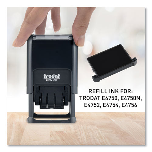 Image of Trodat® E4750 Printy Replacement Pad for Trodat Self-Inking Stamps, 1" x 1.63", Black