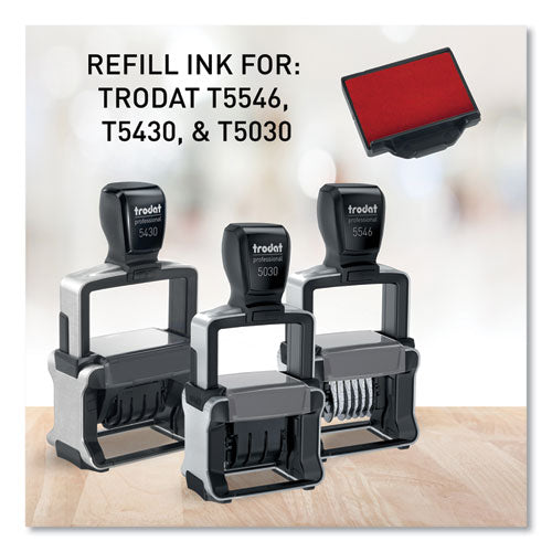 Image of Trodat® T5430 Professional Replacement Ink Pad for Trodat Custom Self-Inking Stamps, 1" x 1.63", Red
