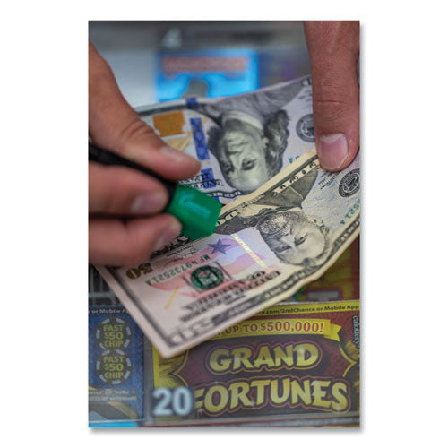 Image of Dri-Mark® Counterfeit Money Detection System, Uv Light; Watermark Detector; Color Change Ink, U.s. Currency, 0.8 X 0.8 X 6, Black/green