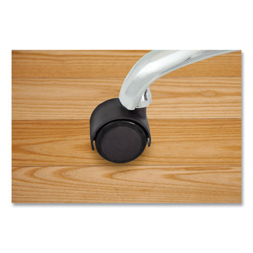 Image of Master Caster® Deluxe Duet Soft-Wheel Casters, 0.44" x 0.88" Grip Ring Type B Stems, 2" Polyurethane Wheels, Matte Black, 5/Set