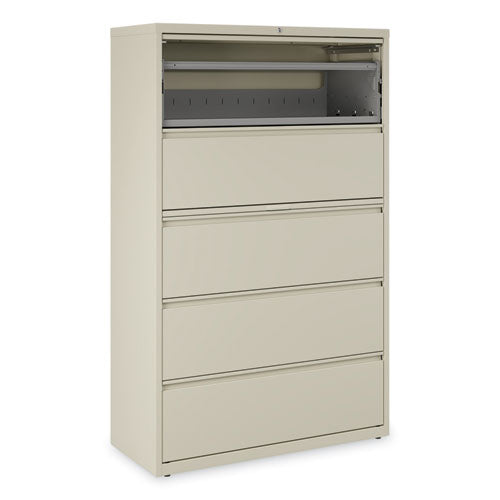 Image of Alera® Lateral File, 5 Legal/Letter/A4/A5-Size File Drawers, Putty, 42" x 18.63" x 67.63"