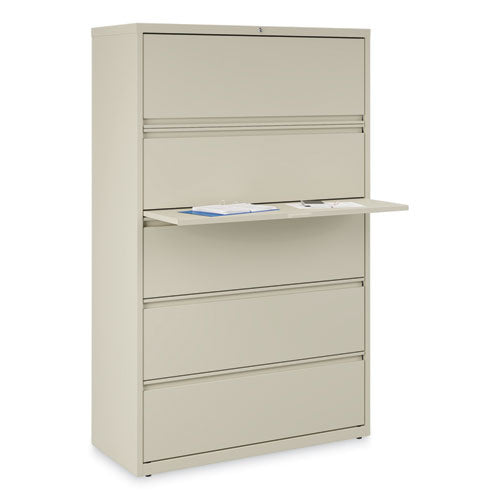 Image of Alera® Lateral File, 5 Legal/Letter/A4/A5-Size File Drawers, Putty, 42" x 18.63" x 67.63"