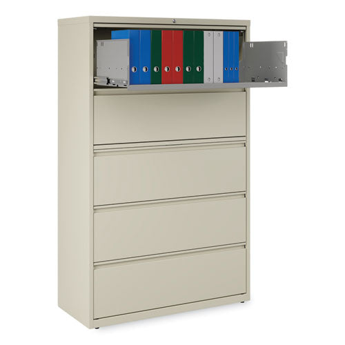 Image of Alera® Lateral File, 5 Legal/Letter/A4/A5-Size File Drawers, Putty, 42" x 18.63" x 67.63"