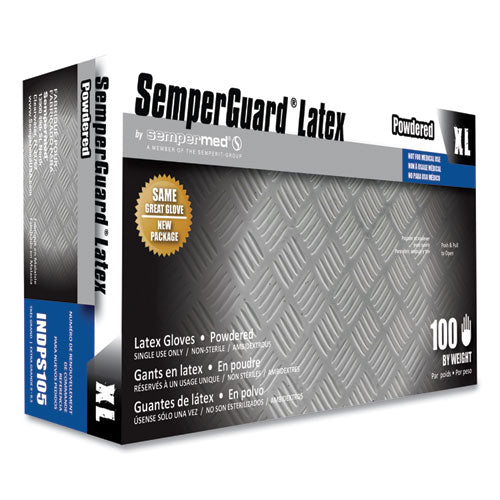 Image of SemperGuard® Latex Gloves, Cream, X-Large, 100/Box, 10 Boxes/Carton