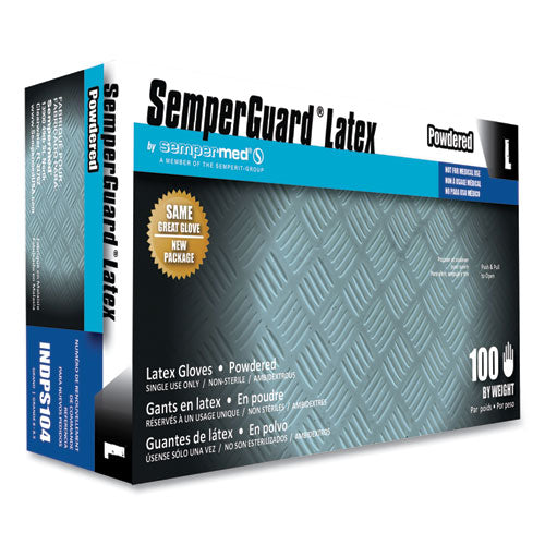 Image of SemperGuard® Latex Gloves, Cream, Large, 100/Box, 10 Boxes/Carton