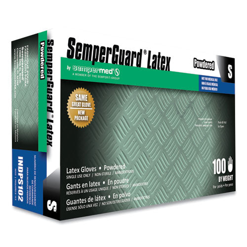 Image of SemperGuard® Latex Powdered Gloves, Cream, Small, 100/Box