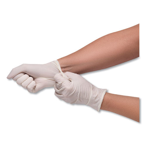 Image of SemperCare® Stretch Vinyl Examination Gloves, Cream, Medium, 100/Box, 10 Boxes/Carton