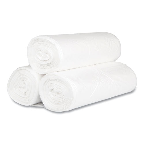 Image of Inteplast Group High-Density Commercial Can Liners, 60 gal, 17 mic, 38" x 60", Clear, Interleaved Roll, 25 Bags/Roll, 8 Rolls/Carton