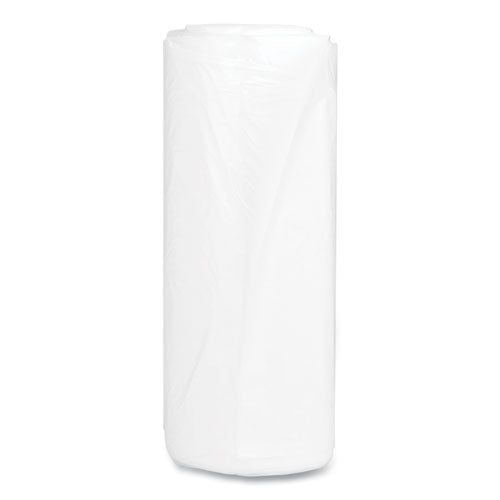 Image of Inteplast Group High-Density Commercial Can Liners, 60 gal, 17 mic, 38" x 60", Clear, Interleaved Roll, 25 Bags/Roll, 8 Rolls/Carton