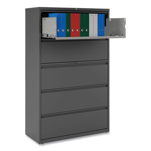 Image of Alera® Lateral File, 5 Legal/Letter/A4/A5-Size File Drawers, Charcoal, 42" x 18.63" x 67.63"