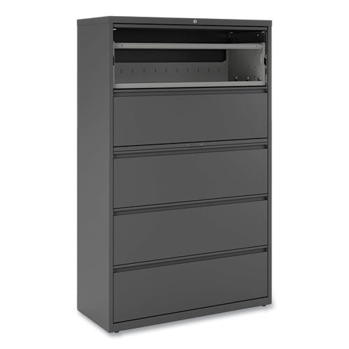 Image of Alera® Lateral File, 5 Legal/Letter/A4/A5-Size File Drawers, Charcoal, 42" x 18.63" x 67.63"