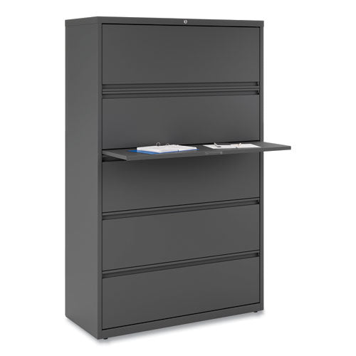Image of Alera® Lateral File, 5 Legal/Letter/A4/A5-Size File Drawers, Charcoal, 42" x 18.63" x 67.63"